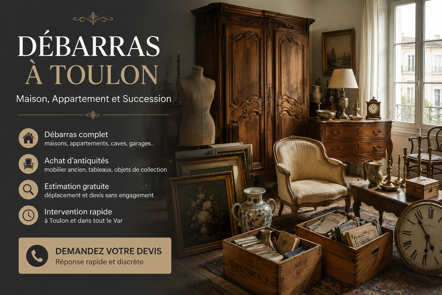 Débarras à Toulon – débarras maison, appartement, succession et achat d'antiquités